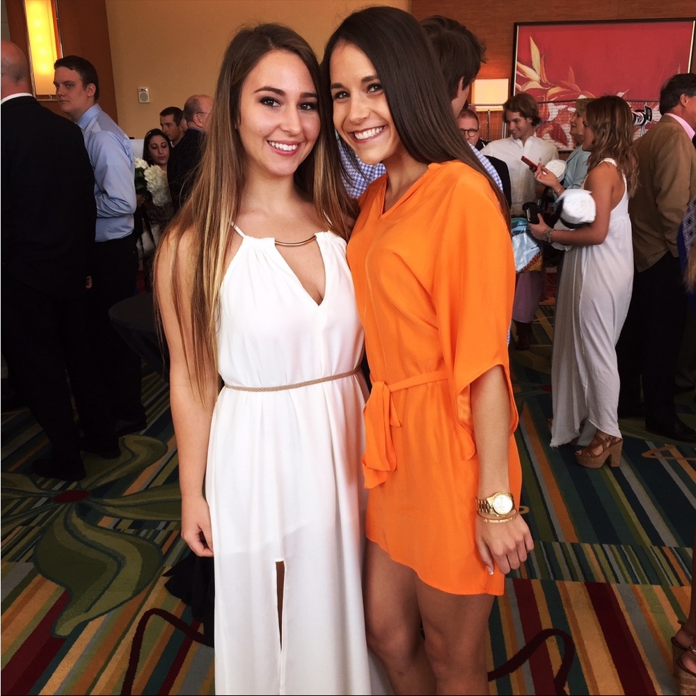 Orange XS silk mini dress with belt from Boutique Charyli- worn once